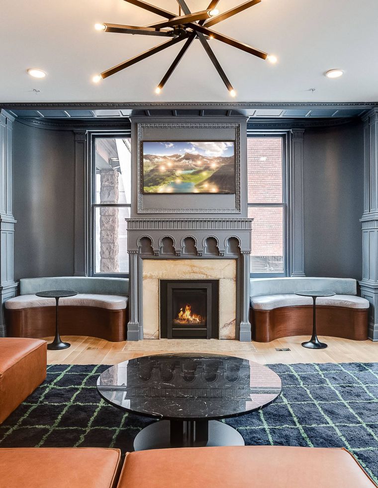 Restored interior detail inside the historic H. Alden Smith House.
